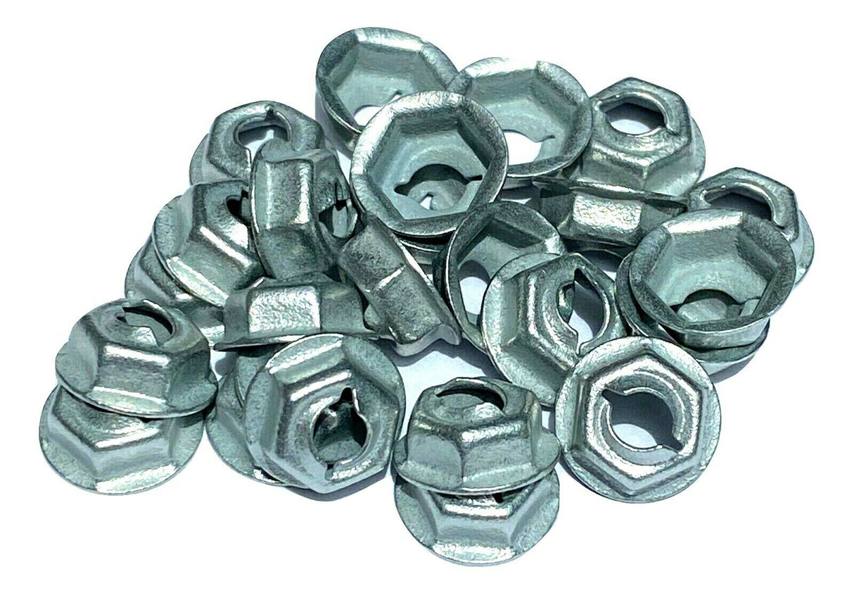 Emblem & Trim Thread Cutting PAL Nuts Fit 3/16" Studs 3/8" Hex (Qty-25) #1303