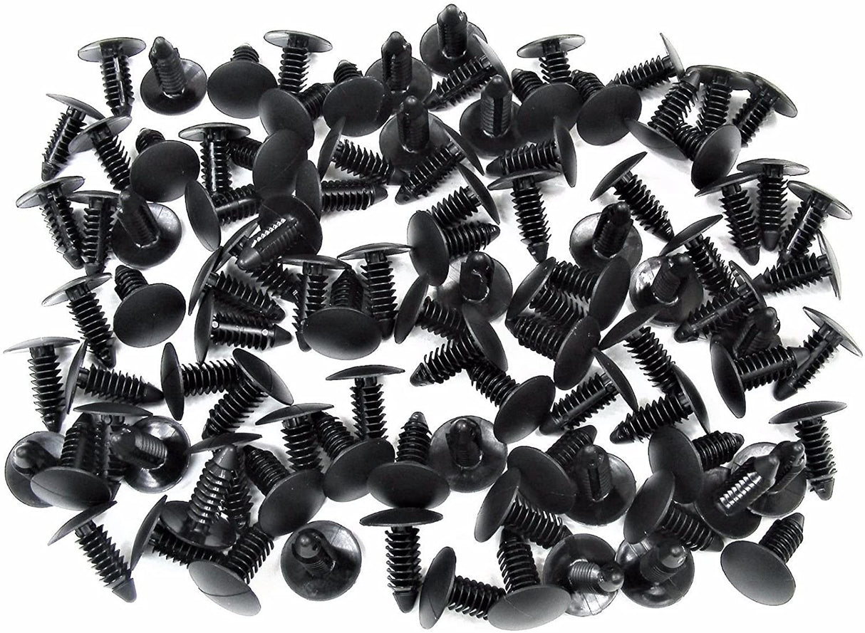 Nylon Push Retainer Clips Fit 1/4" Hole 13/16" Long (Qty-100) #1798-100