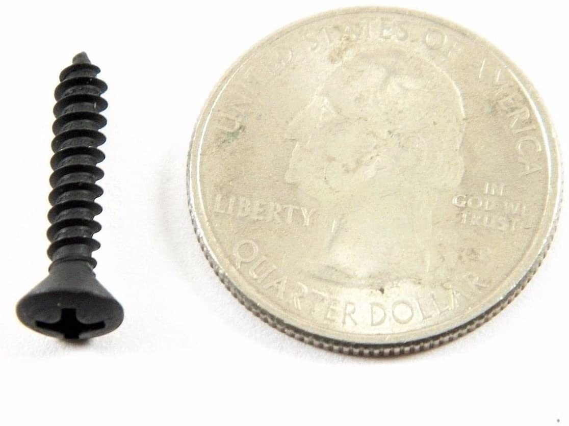 Black #6 x 3/4" Phillips Oval Head Trim Screws (Qty-25) #2003
