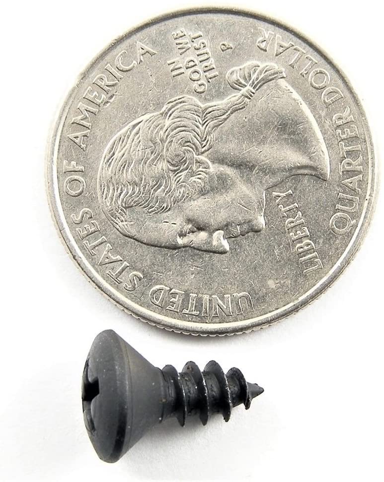 #10 x 1/2" Phillips Oval Head Black Trim Screws #10 Head (Qty-25) #2049