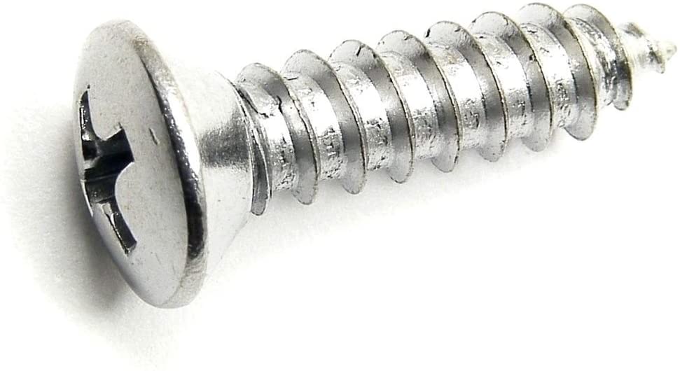 #10 x 3/4" Phillips Oval Head Chrome Trim Screws #10 Head (Qty-25) #2055