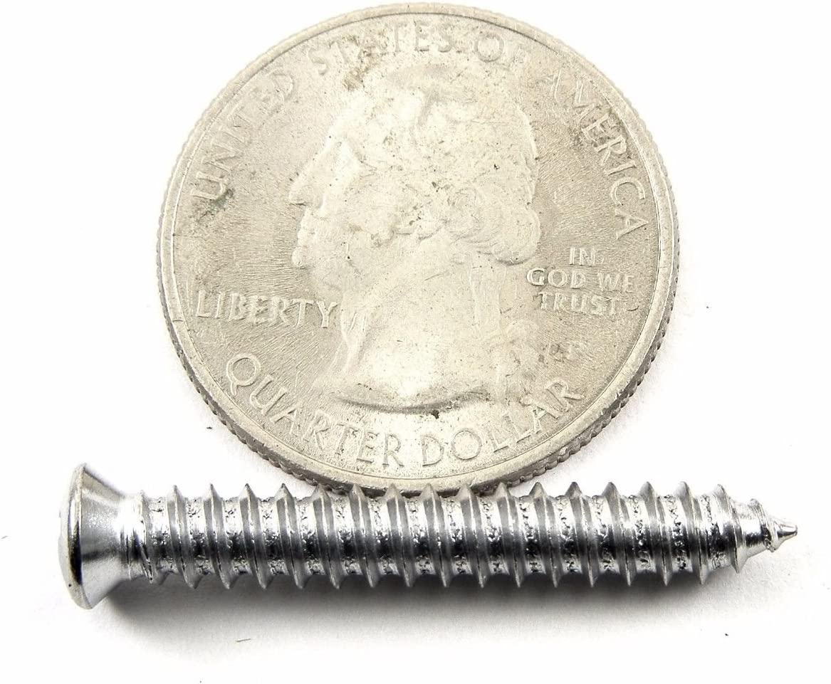 Chrome #10 Phillips Oval Head Screws- 1" to 1-3/4" Long- 25 Ea #2085 (2035-2038)