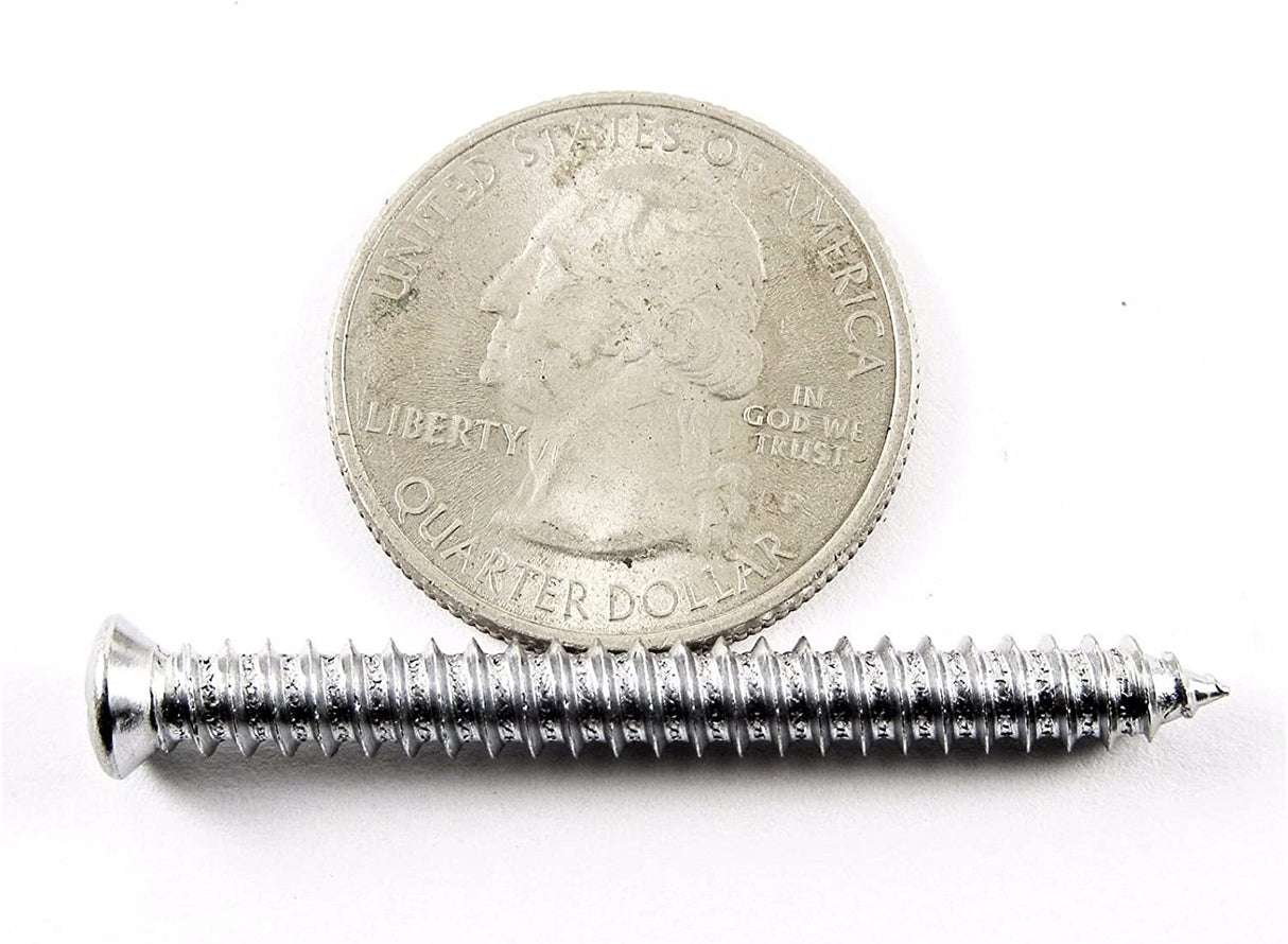 Chrome #10 Phillips Oval Head Screws- 1" to 1-3/4" Long- 25 Ea #2085 (2035-2038)