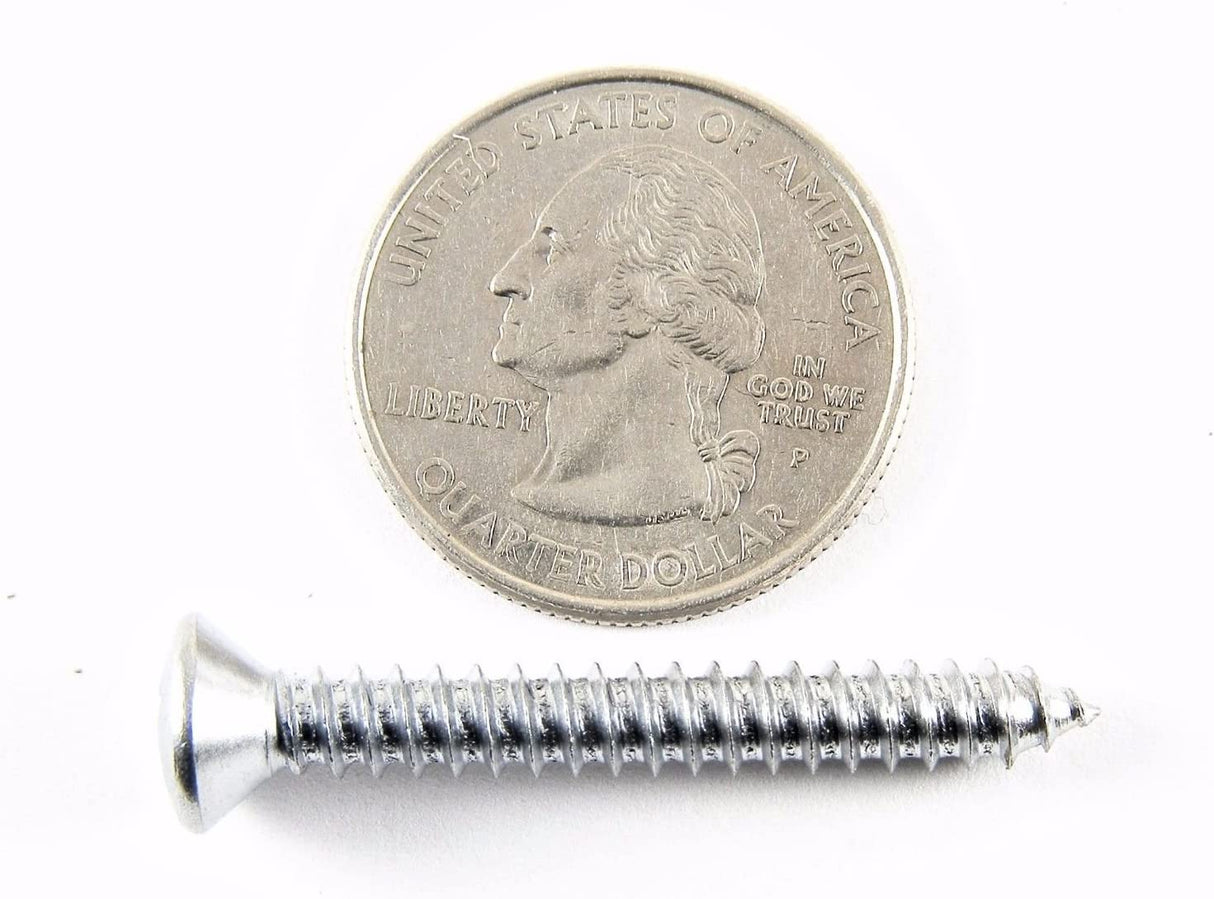 Chrome #10 Phillips Oval Head Screws 1" to 1-1/2" Long #2097 (2056-2058)