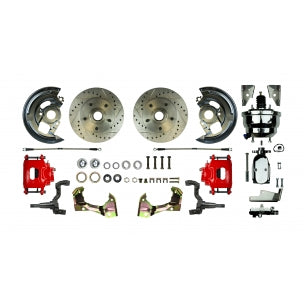 67 - '69 F Body GM, 8" Dual Booster, Red Best of Show, Chrome - Power Disc Conversion Kit #AFXDC02CZX