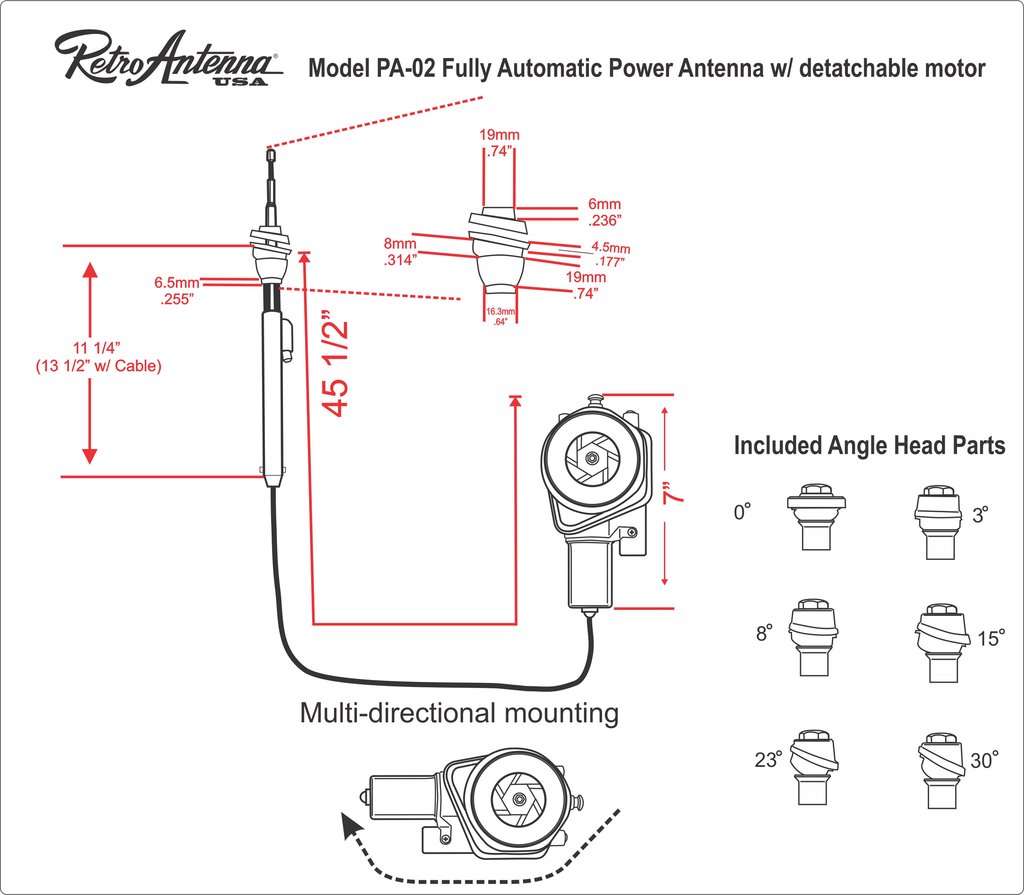 1978-85 Chevrolet Impala Fully Automatic Power Antenna #PA02