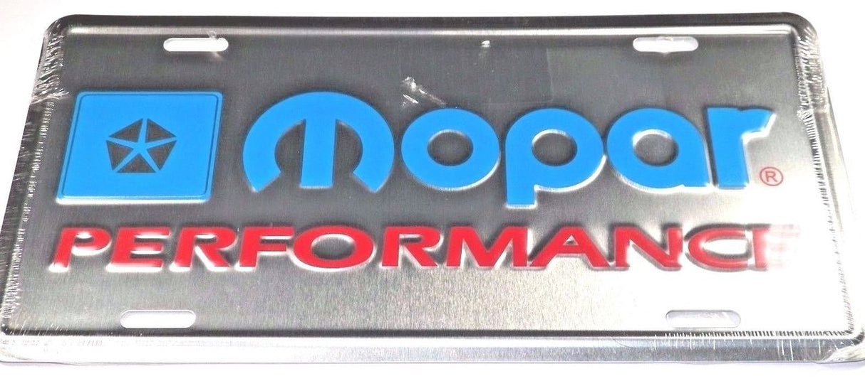 Classic Car License Plate Mopar Performance Silver & Blue #1290