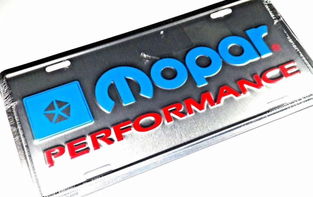 Classic Car License Plate Mopar Performance Silver & Blue #1290