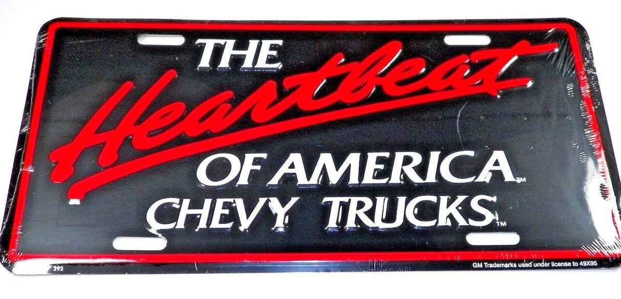 Classic Car License Plate The Heartbeat of America Chevy Trucks #1282