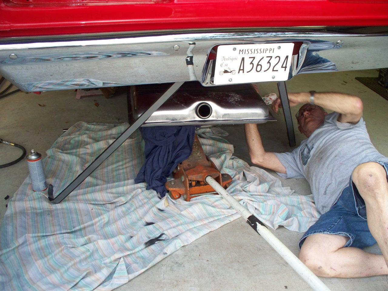 69 Coronet Convertible Brake & Fuel Lines Installed; Gas Tank Installed