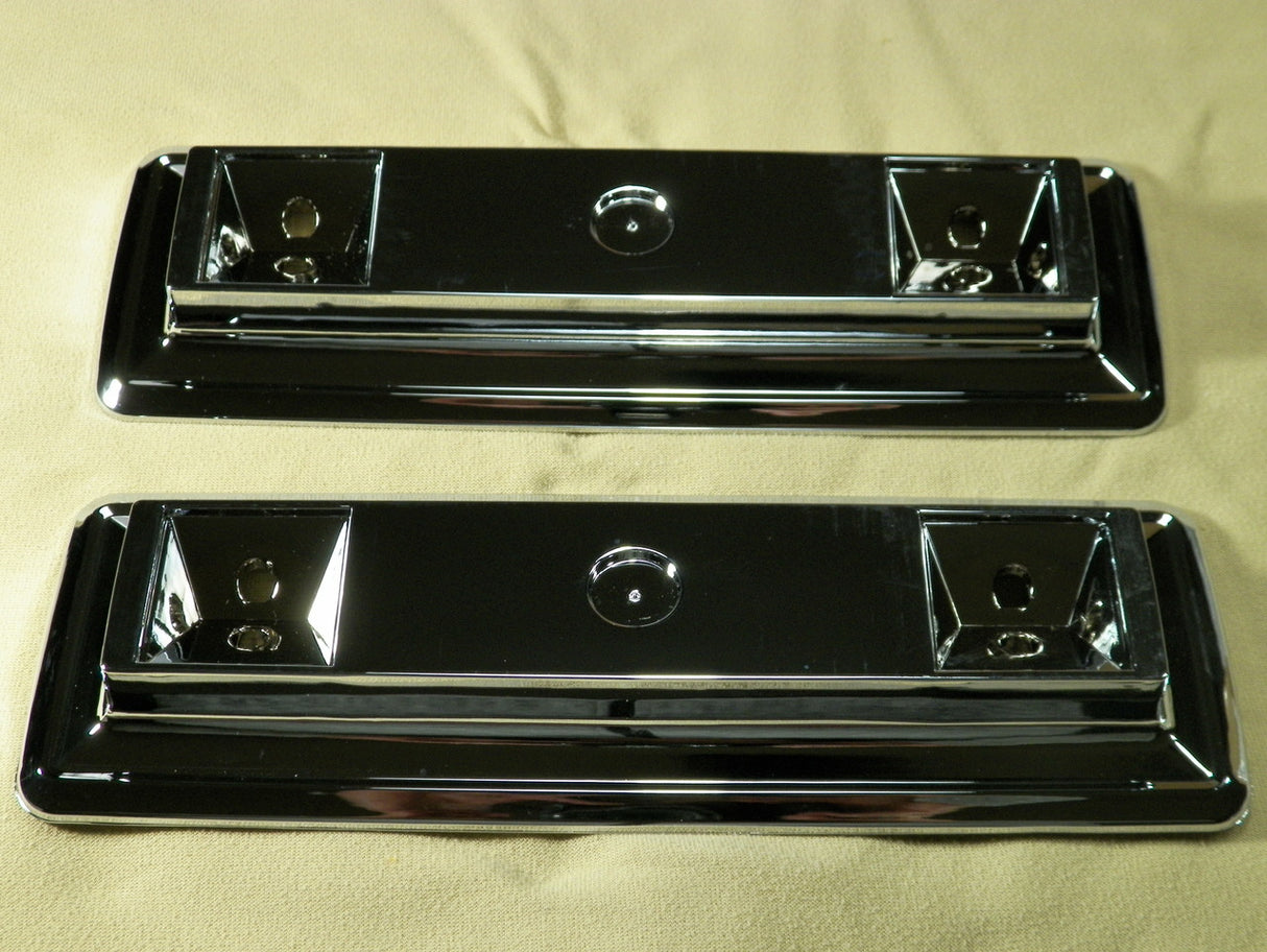 66-70 Mopar B Body Rear Arm Rest Bases Satellite Coronet 9-1/2" Chrome PR #1416