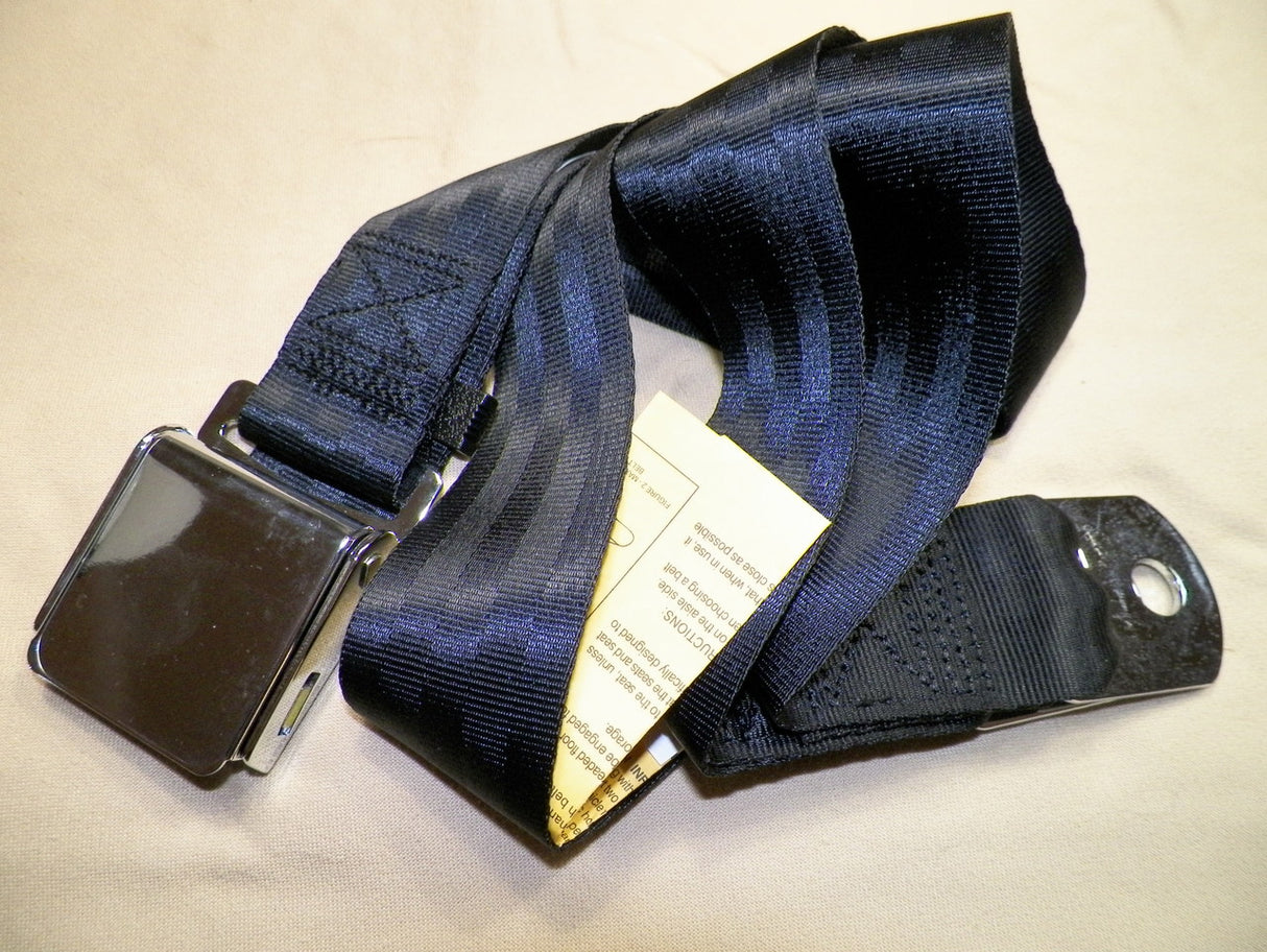 Seat Belt Aviation Style Lap Belt 75" Black #1448