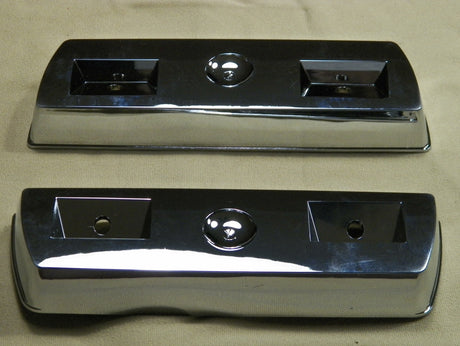 67-72 Mopar A Body Rear Arm Rest Bases Dart Duster New Chrome Pair #1459