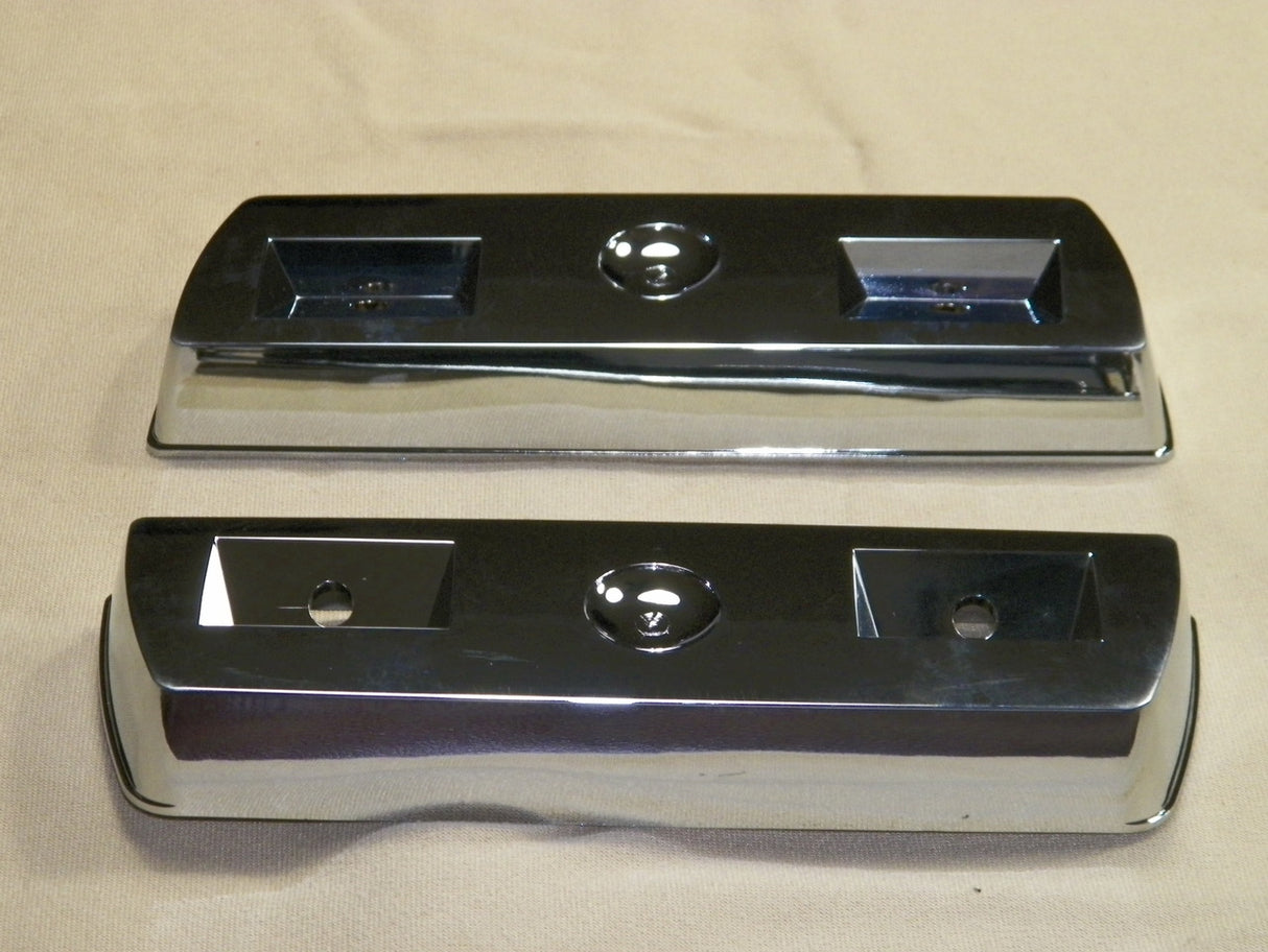 67-72 Mopar A Body Rear Arm Rest Bases Dart Duster New Chrome Pair #1459