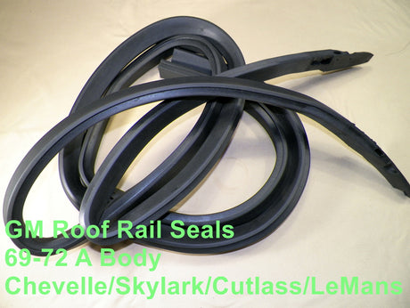 69-72 GM A Body Roof Rail Weatherstrip Seals Chevelle Skylark Cutlass #1523