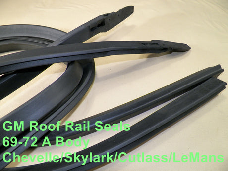 69-72 GM A Body Roof Rail Weatherstrip Seals Chevelle Skylark Cutlass #1523