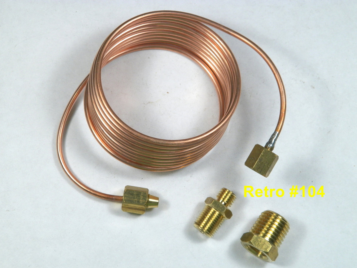 Copper Oil Line Kit For Mechanical Oil Gauge w/ Fittings 72" Oil Line Tubing Kit #104