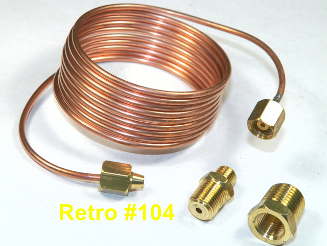 Copper Oil Line Kit For Mechanical Oil Gauge w/ Fittings 72" Oil Line Tubing Kit #104