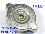 Ford OE Style Radiator Cap 60-66 All Models Lincoln Mercury 14# Zinc SM CO #645