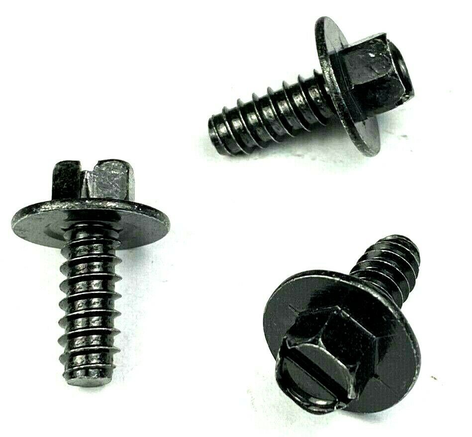 Black License Plate Screws #14 (1/4" x 5/8) Indented Hex Head (Qty=25) #1023