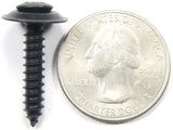 #10 x 1 Phillips Oval Head Loose Washer Black Trim Screws (Qty-25) #1072