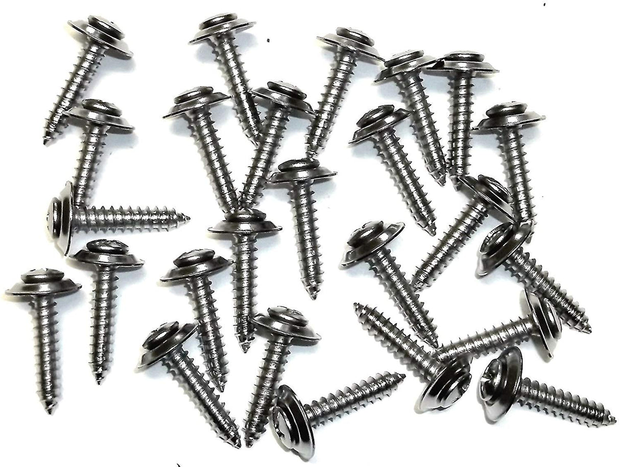 #10 x 1 Phillips Loose Washer Chrome Trim Screws Ford GM Mopar (Qty-25) #1076