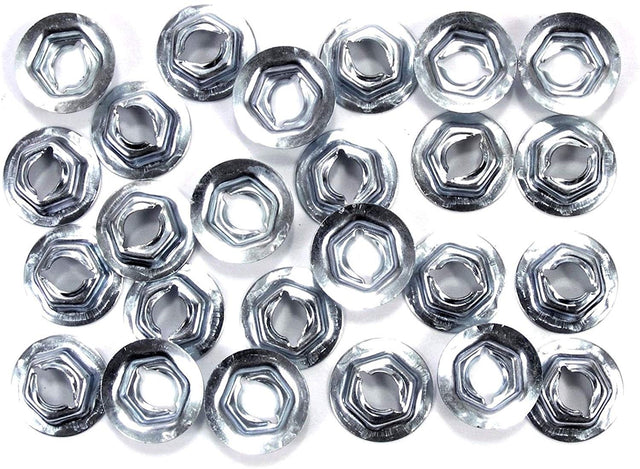 Emblem & Trim Thread Cutting PAL Nuts Fit 1/4" Stud 7/16 Hex (Qty-25) #1302