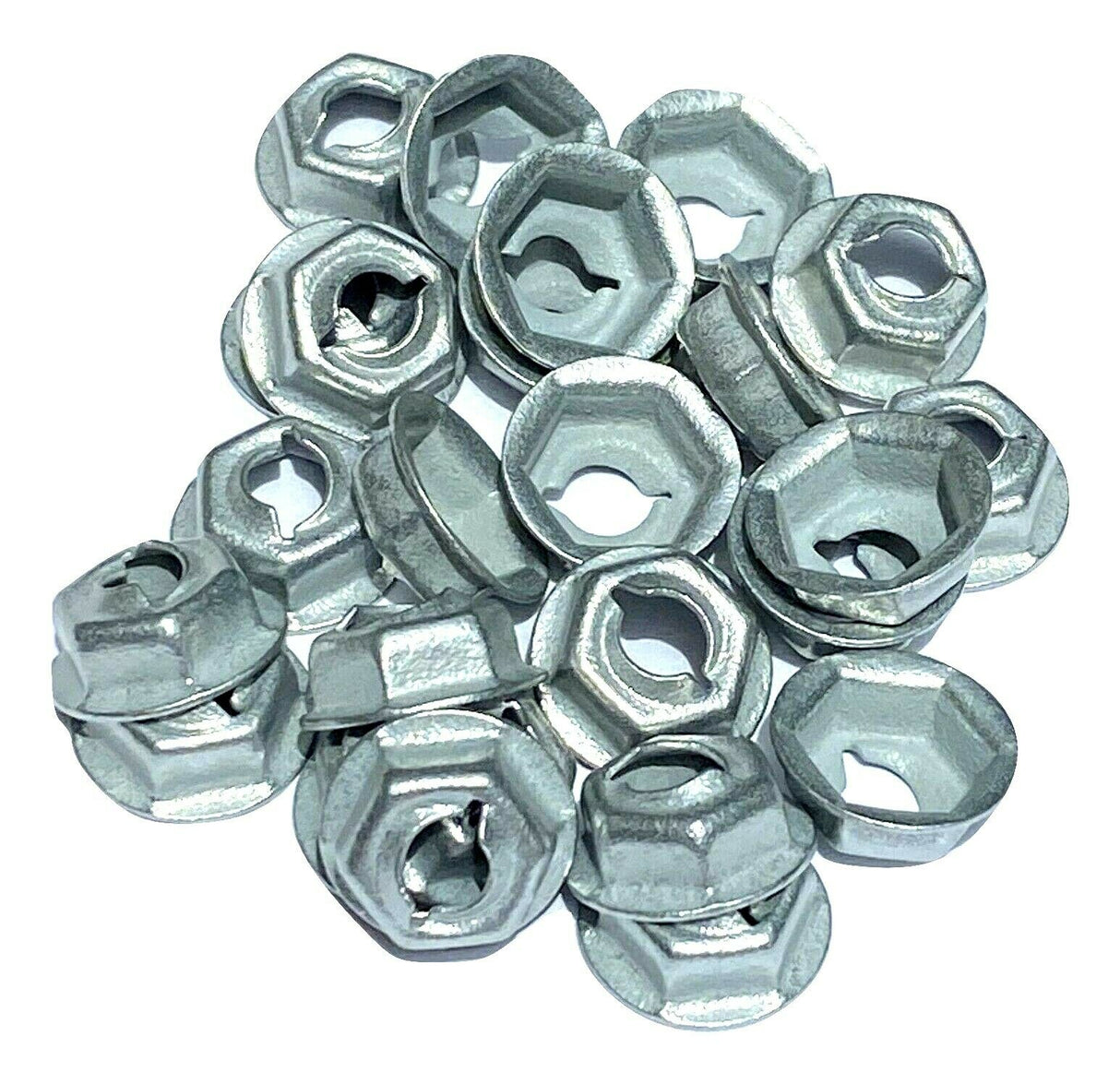 Emblem & Trim Thread Cutting PAL Nuts Fit 3/16" Studs 3/8" Hex (Qty-25) #1303