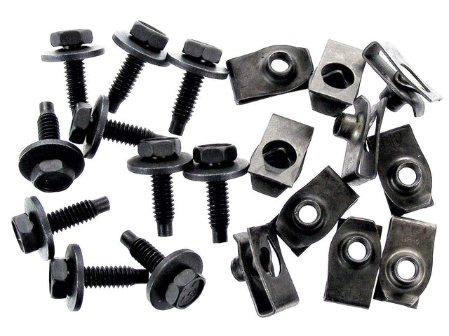 1/4" Body Bolts & U-Nut Clips For Chrysler (10 Each) #1538