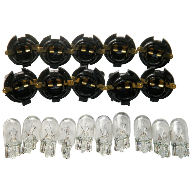 Ford 5/8" Dash Bulb Sockets With #194 Bulbs Qty-10 Sockets & 10 Bulbs #1565F