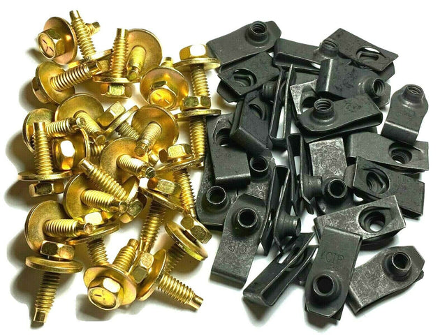 1/4" Body Bolts & U-Nut Clips 1/4-20 x 15/16" (25 Pcs Each) #1606 (1356/864)