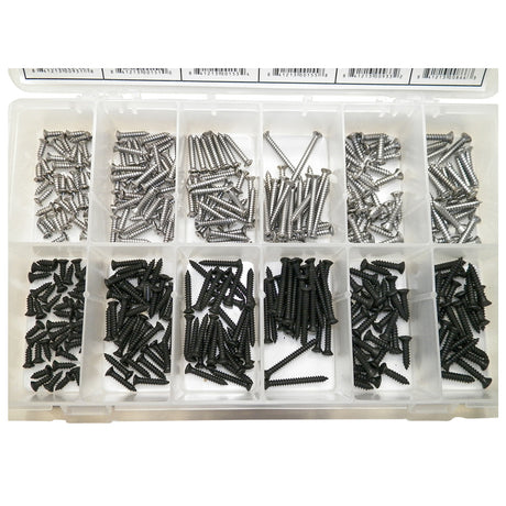 Phillips Oval Head Screw Assortment 12 Sizes (380 Pcs) Plastic Tray #1622