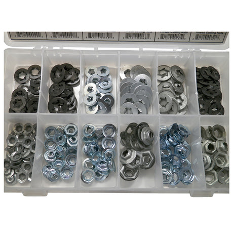 Thread Cutting Nuts Push On Retainer Assortment 12 Sizes (245 Pcs) #1623