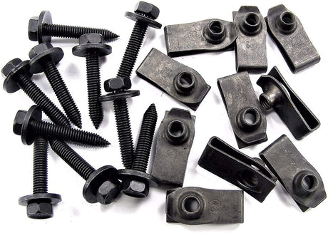 Body Bolts & U Nut Clips M6-1.0mm x 35mm Long 10mm Hex (20 Pcs) #1875(1895/1925)