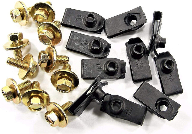 Metric Body Bolts & U-Nut Clips- M6-1.0 x 16mm 10mm Hex 10 Ea (1903/1925) #1881