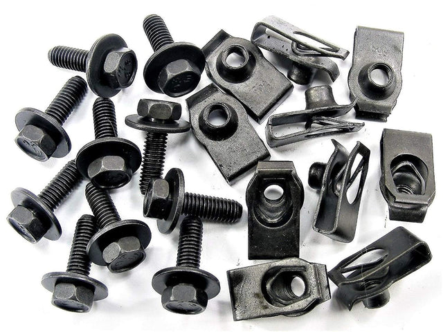 Body Bolts & U Nut Clips M6-1.0mm x 20mm Long-10mm Hex (1906/1928) #1882