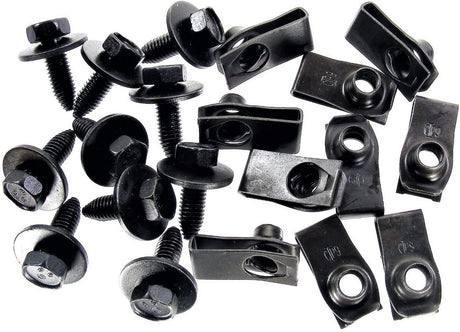 Body Bolts & U Nut Clips M8-1.25 x 25mm Long 13mm Hex (20 Pcs) #1886 (1902/1926)