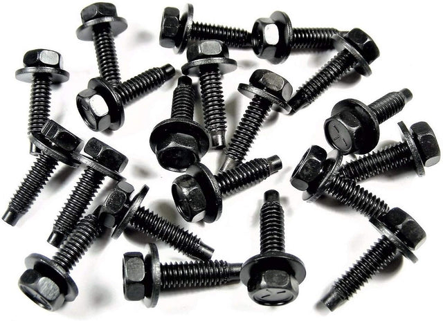 1/4"-20 Dogpoint Body Bolts 1" Long 7/16 Hex 5/8 Washer (Qty-20) #1908-20