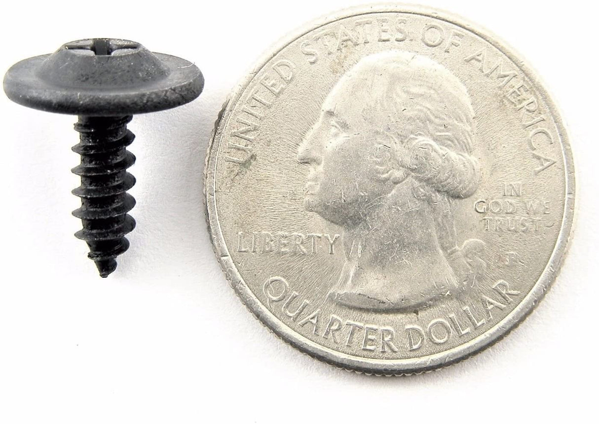 Black #8 x 1/2" Long Phillips Flat Top Trim Screws 1/2 Washer Head(Qty-25) #1933