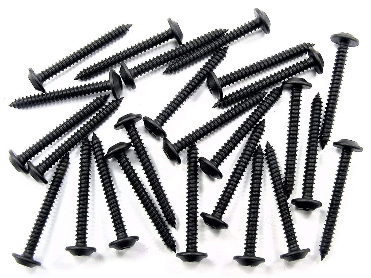 #8 x 1-1/2" Phillips Flat Top Black Trim Screws GM Ford Mopar (Qty-25) #1944