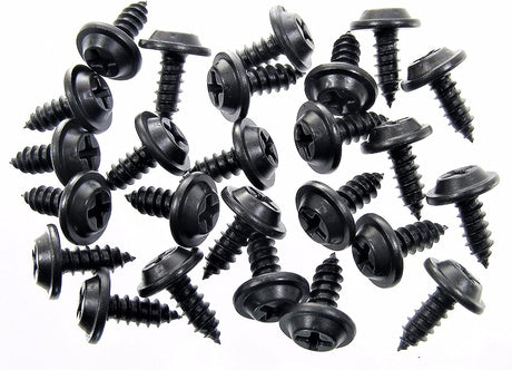 #10 x 1/2 Phillips Flat Top Black Trim Screws 15/32 Washer Head (Qty-25) #1945