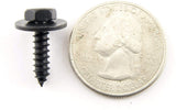 Black Hex Head Trim Screws M4.2 x 16mm Long 7mm Hex Ford GM Mopar (Qty-25) #1958