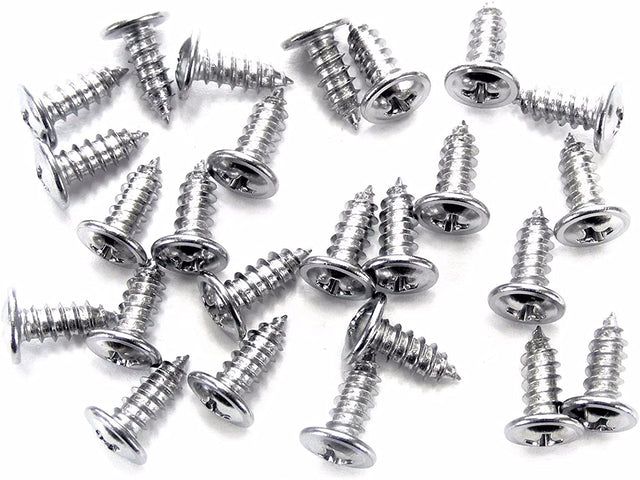 Chrome Wheel Well Molding Trim Screws Phillips Low Profile Head (Qty-25) #1966