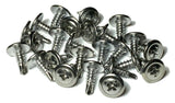 Chrome #8 x 1/2 Phillips Washer Head Self Tapping Trim Screws (Qty-25) #1968