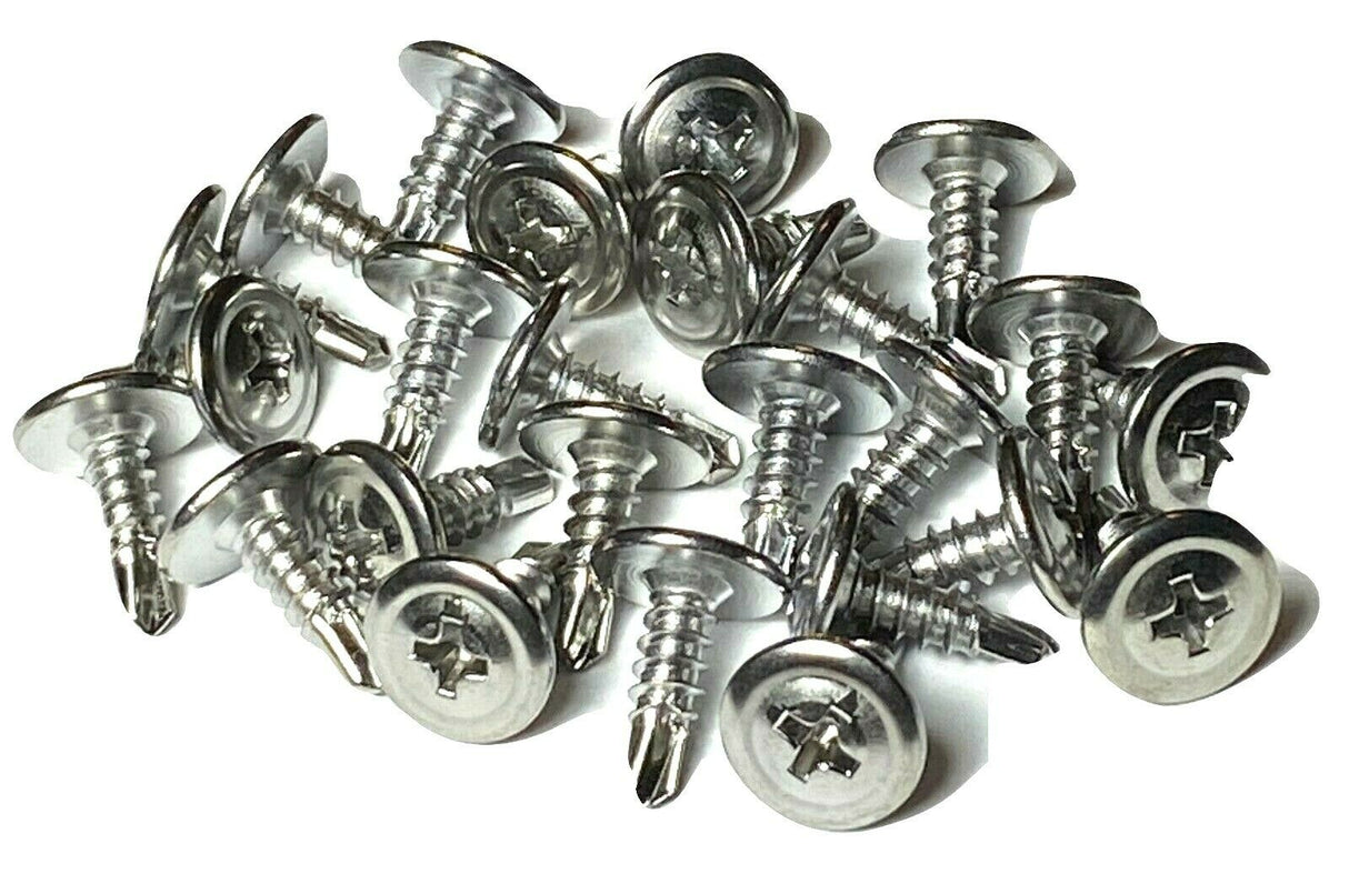 Chrome #8 x 1/2 Phillips Washer Head Self Tapping Trim Screws (Qty-25) #1968