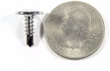 Chrome #8 x 1/2 Phillips Washer Head Self Tapping Trim Screws (Qty-25) #1968