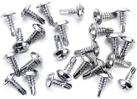 Self Tap #8 x 1/2 Phillips Flat Top Chrome Trim Screws (Qty-25) #1970