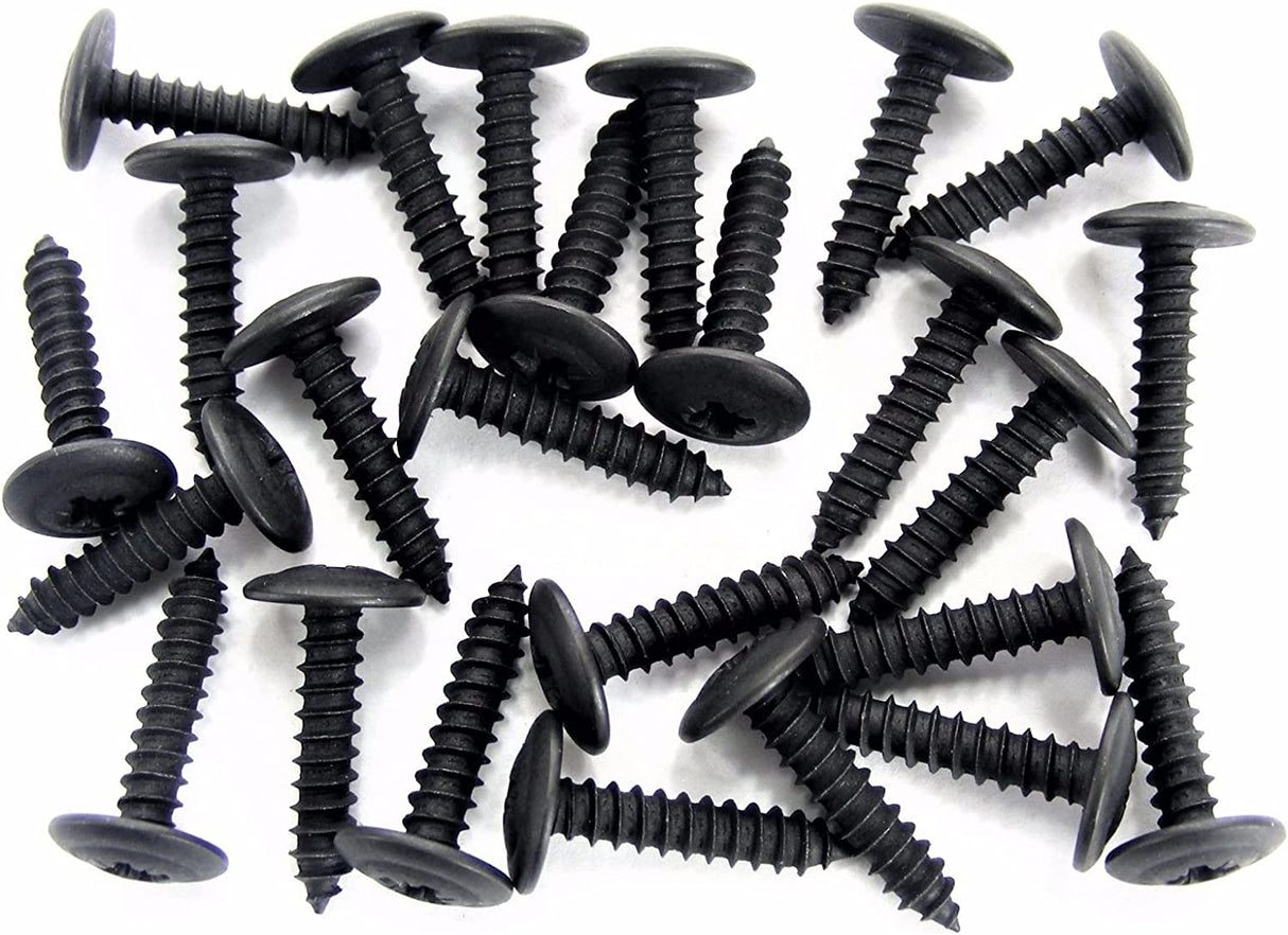 #8 x 3/4" Phillips Washer Head Black Trim Screws (Qty.25) #1972