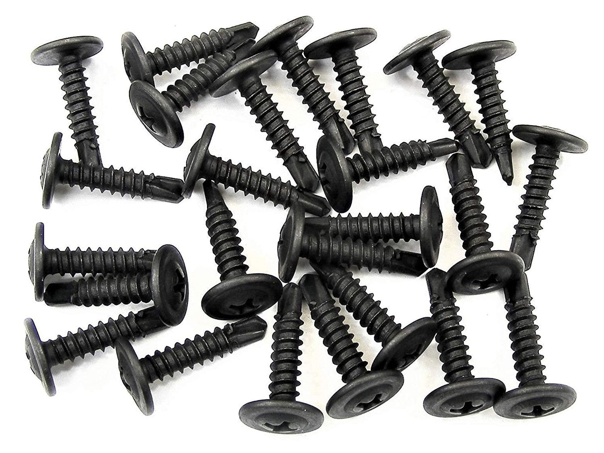 #8 X 3/4 Black Phillips Washer Head Self Tap Screws GM Ford Mopar (Qty-25) #1976