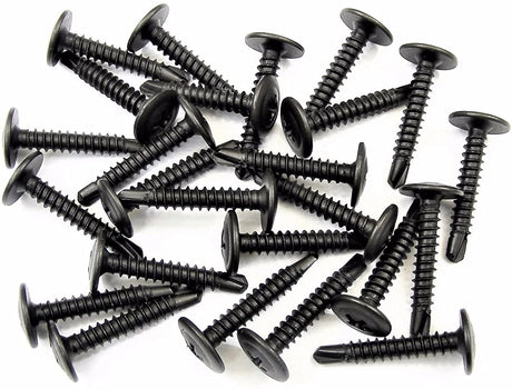 #8 X 1" Black Phillips Washer Head Self Tap Screws (Qty-25) #1977